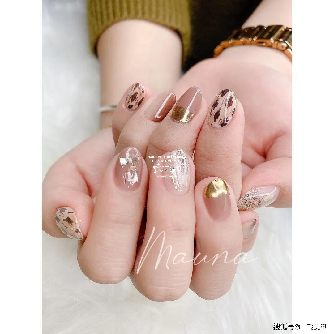精選日式豹紋美甲，超好看