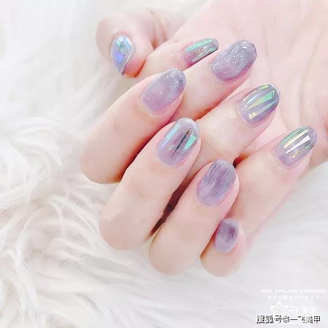 超仙氣的透感碎玻璃美甲，誰做誰美