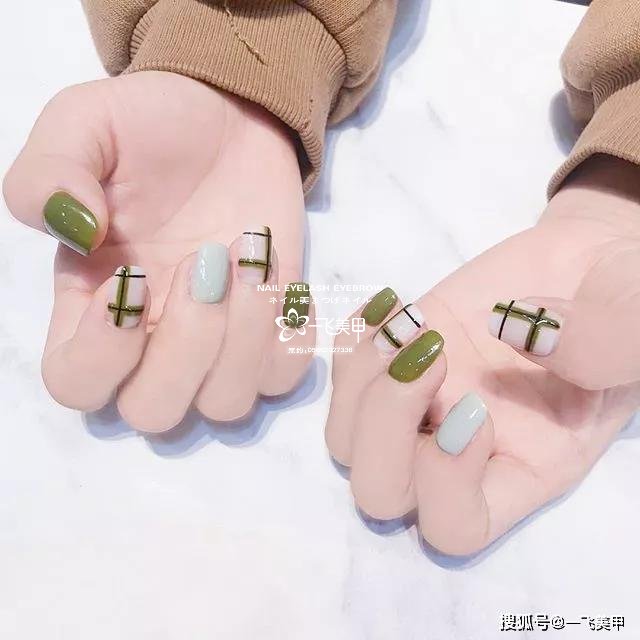 清新自然的大氣綠色系美甲推薦