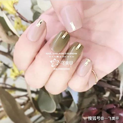 清新自然的大氣綠色系美甲推薦