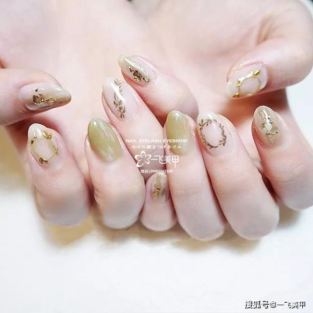 清新自然的大氣綠色系美甲推薦