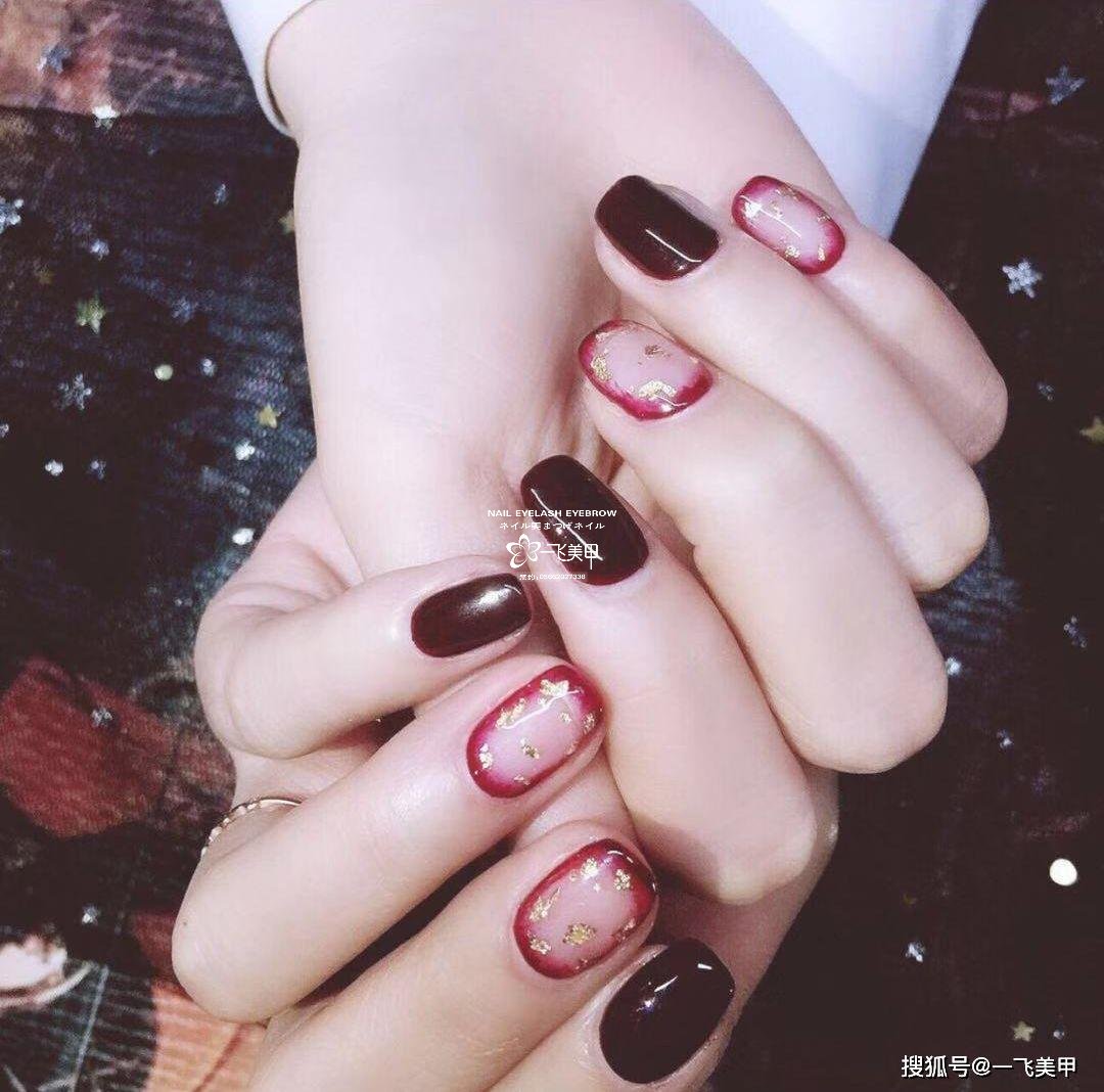 95%的人都會(huì)選擇的紅棕色美甲，太美了...