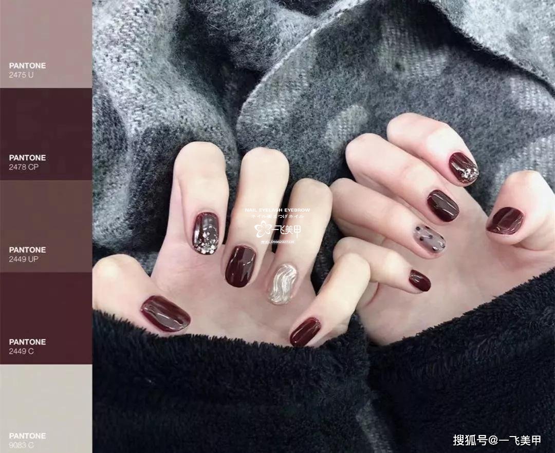 95%的人都會選擇的紅棕色美甲，太美了...
