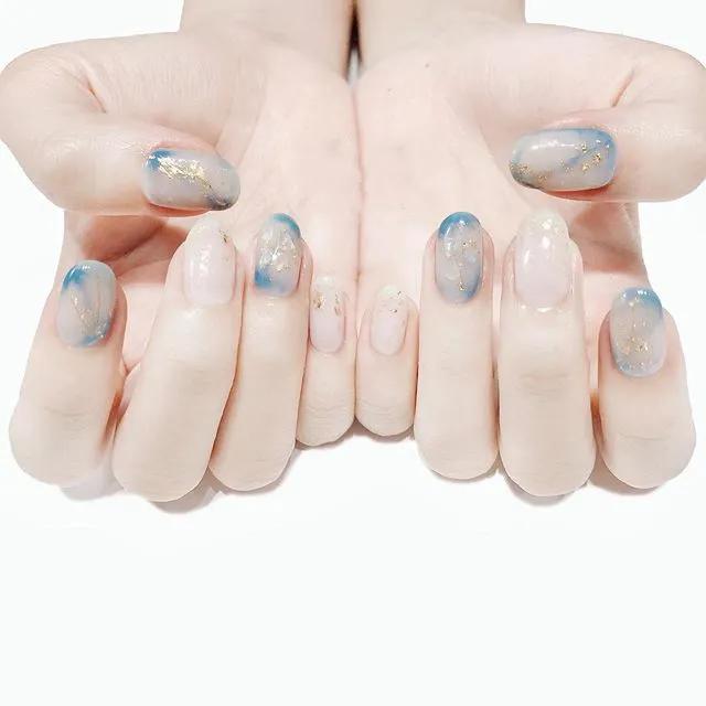 50款藍(lán)色系美甲，也是治愈系列