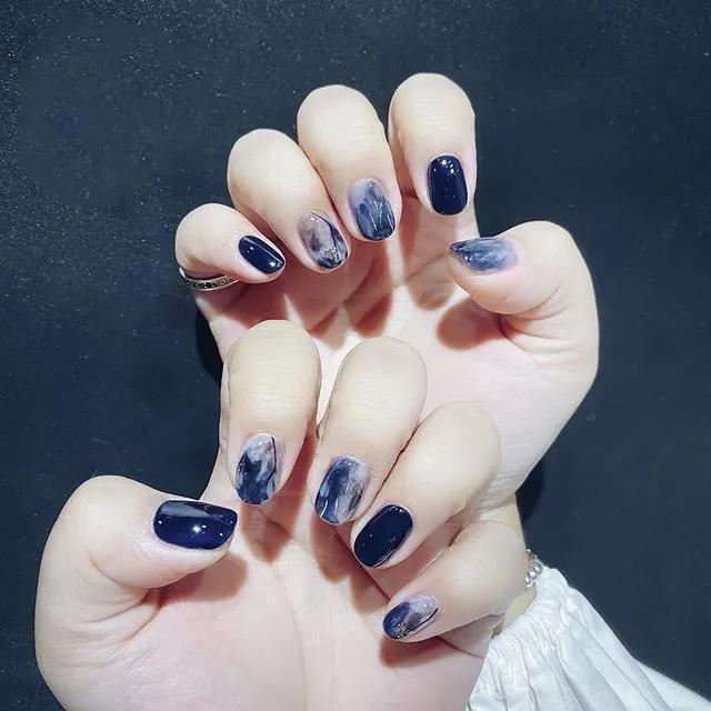 50款藍(lán)色系美甲，也是治愈系列