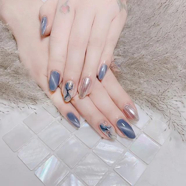 50款藍(lán)色系美甲，也是治愈系列