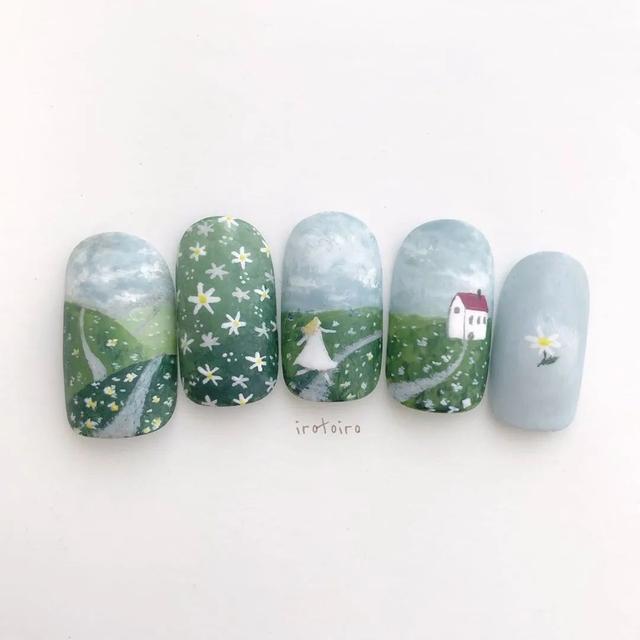 美呆了！這些可愛的治愈系北歐風美甲樣板