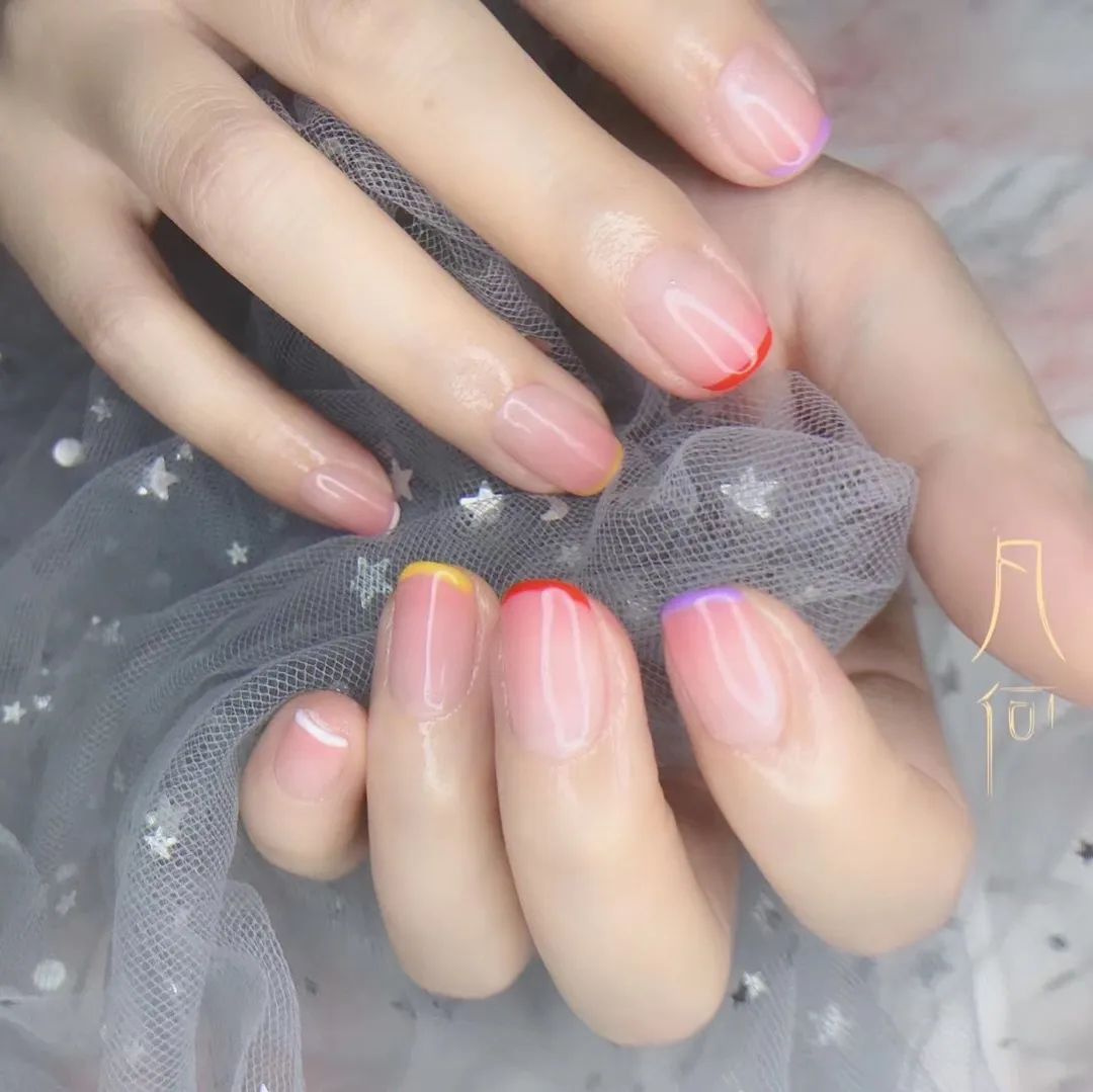 適合夏天做的法式美甲，不要太美哦