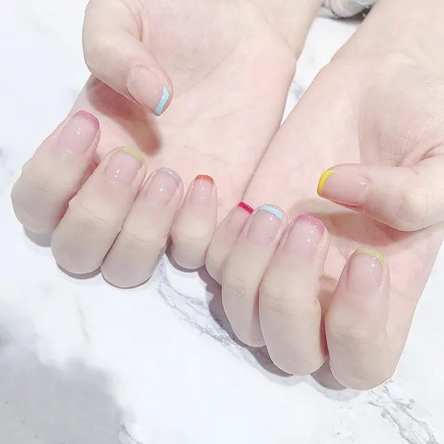 適合夏天做的法式美甲，不要太美哦