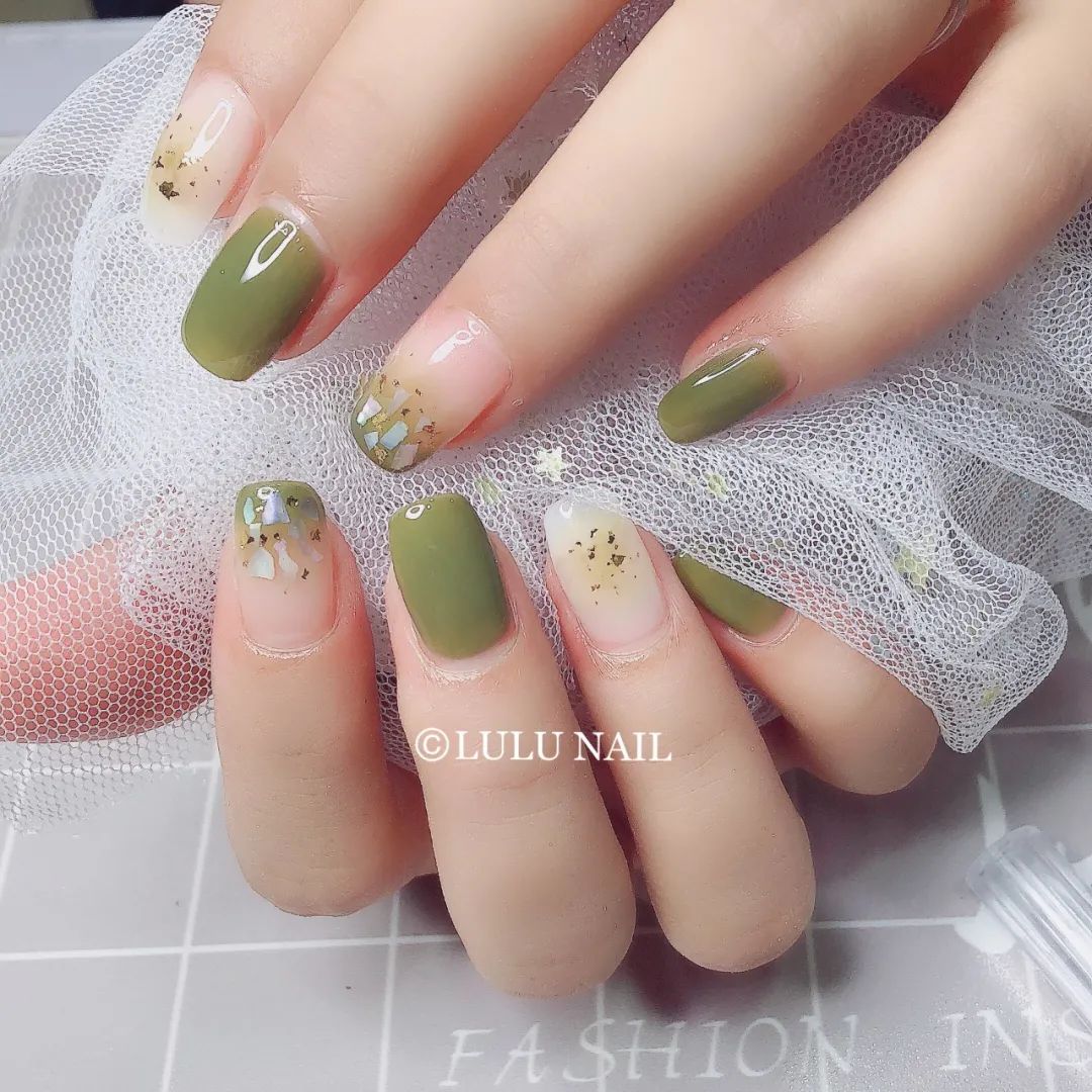 讓人上癮的抹茶綠美甲，太顯白了