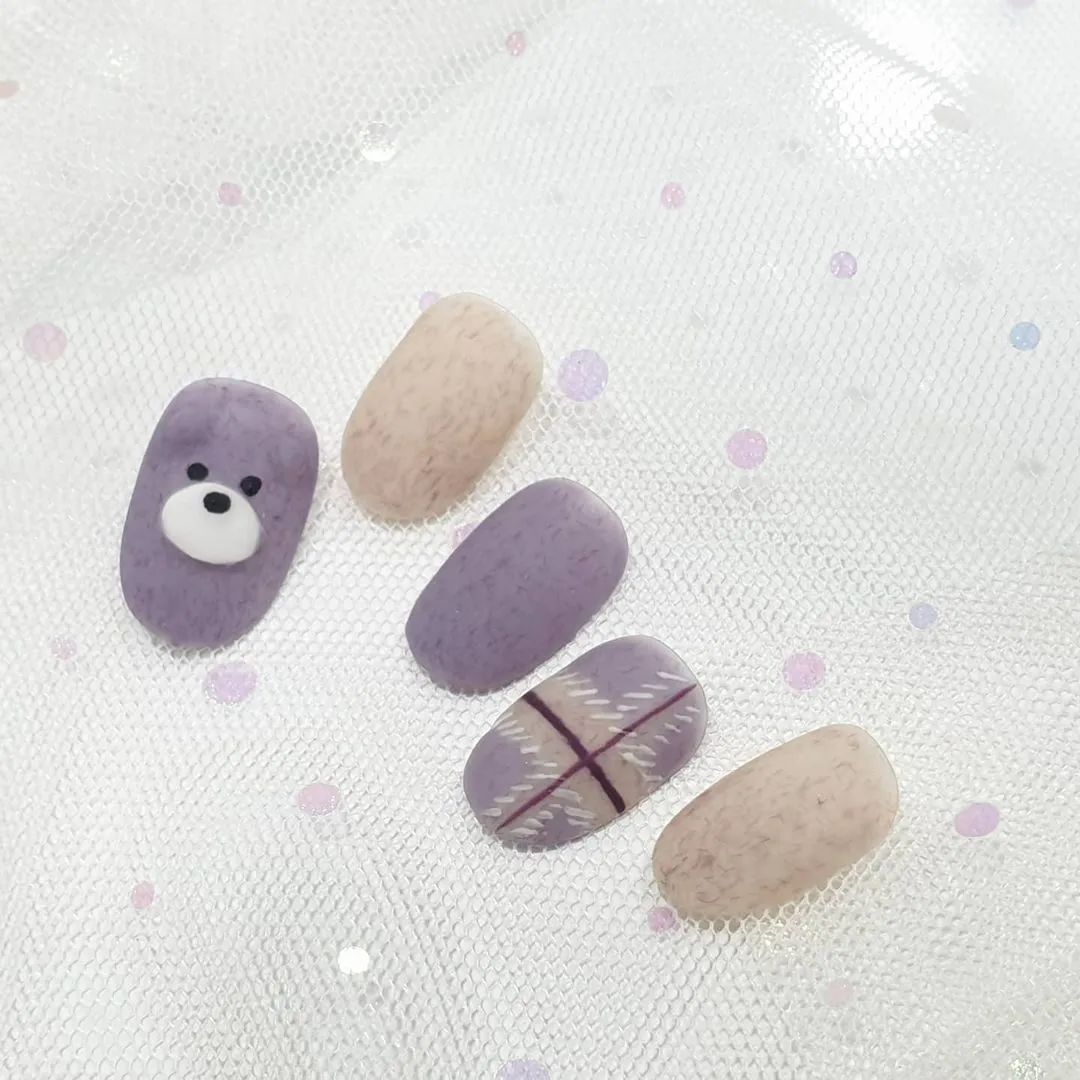 可愛(ài)的韓式小熊美甲！少女心滿滿