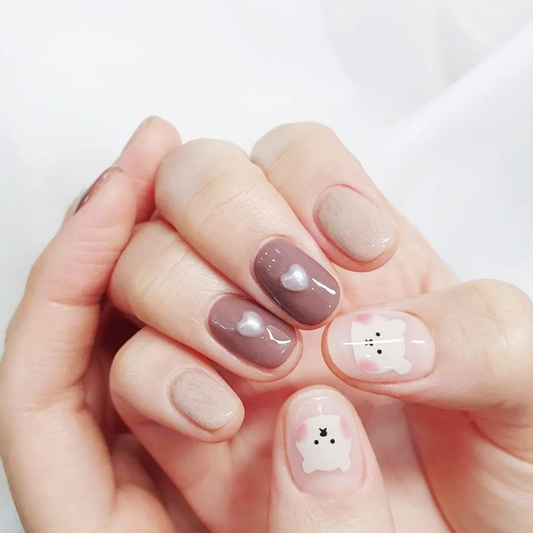可愛(ài)的韓式小熊美甲！少女心滿滿